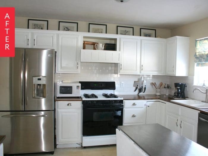 One of our favorite kitchen update ideas? Painting cabinets white