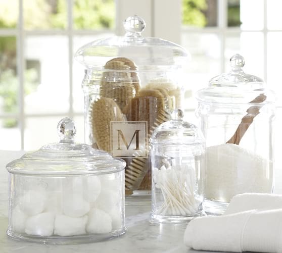 Stage the kitchen with glass jars