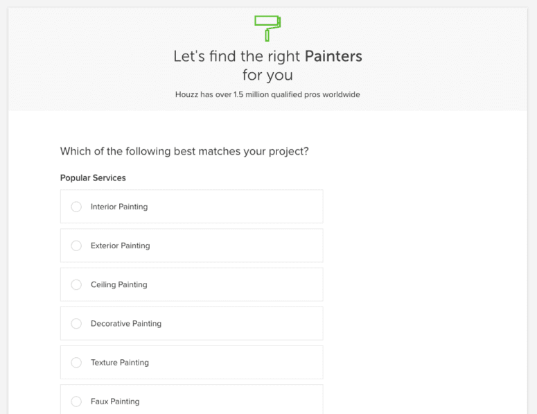 Search for local house painters using Houzz.