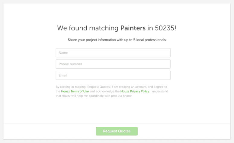 houzz house painters match