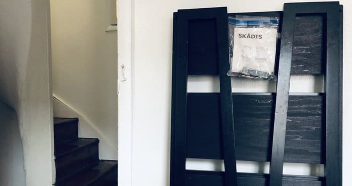 Furniture dis-assembled with the instructions attached during a move.