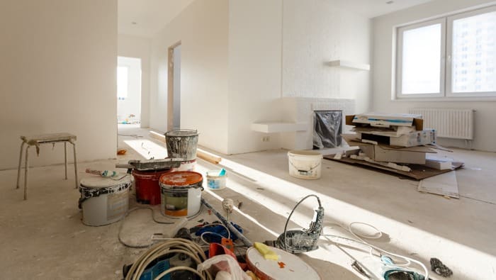 A real estate investment house that is being flipped.