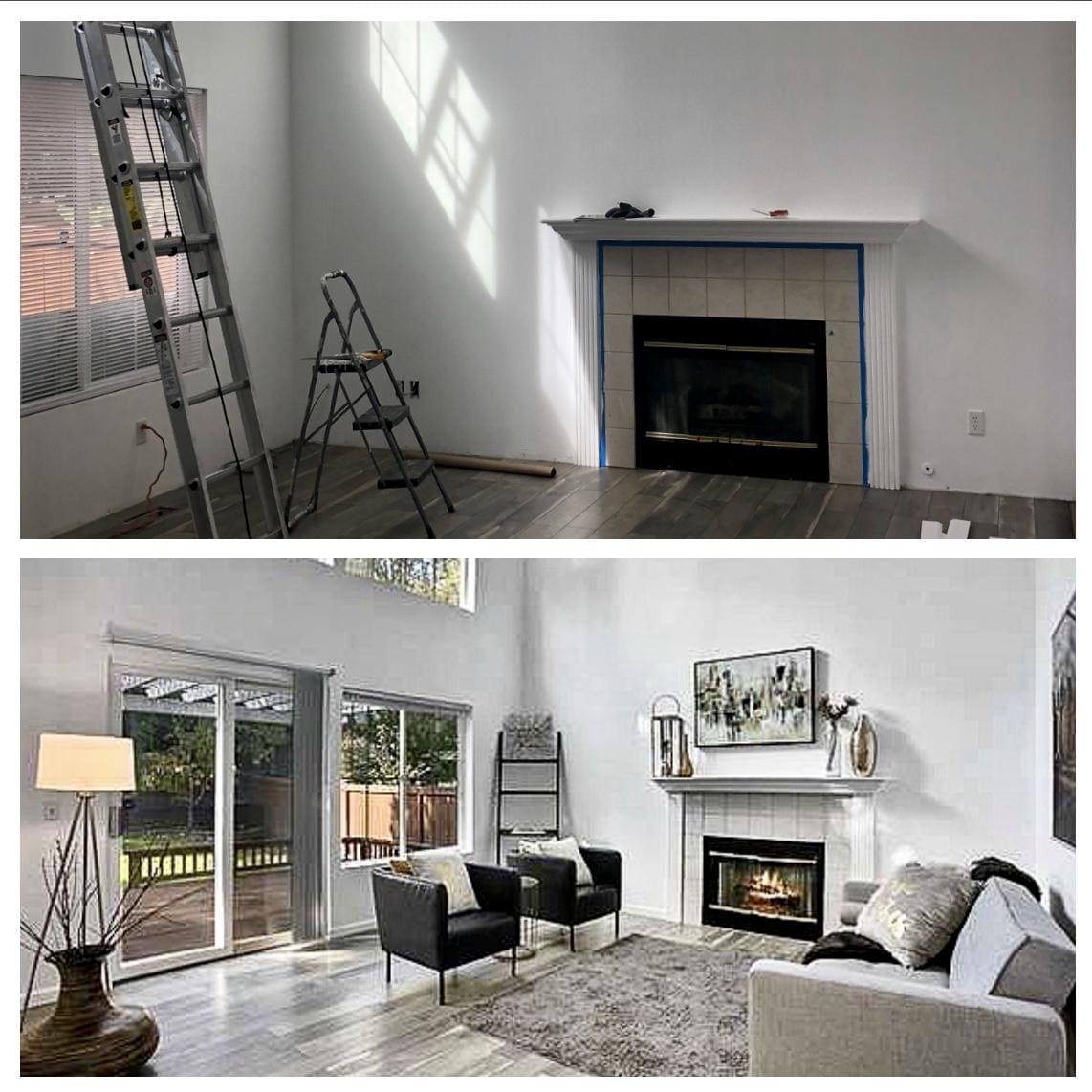 Before and after home staging at a low cost.