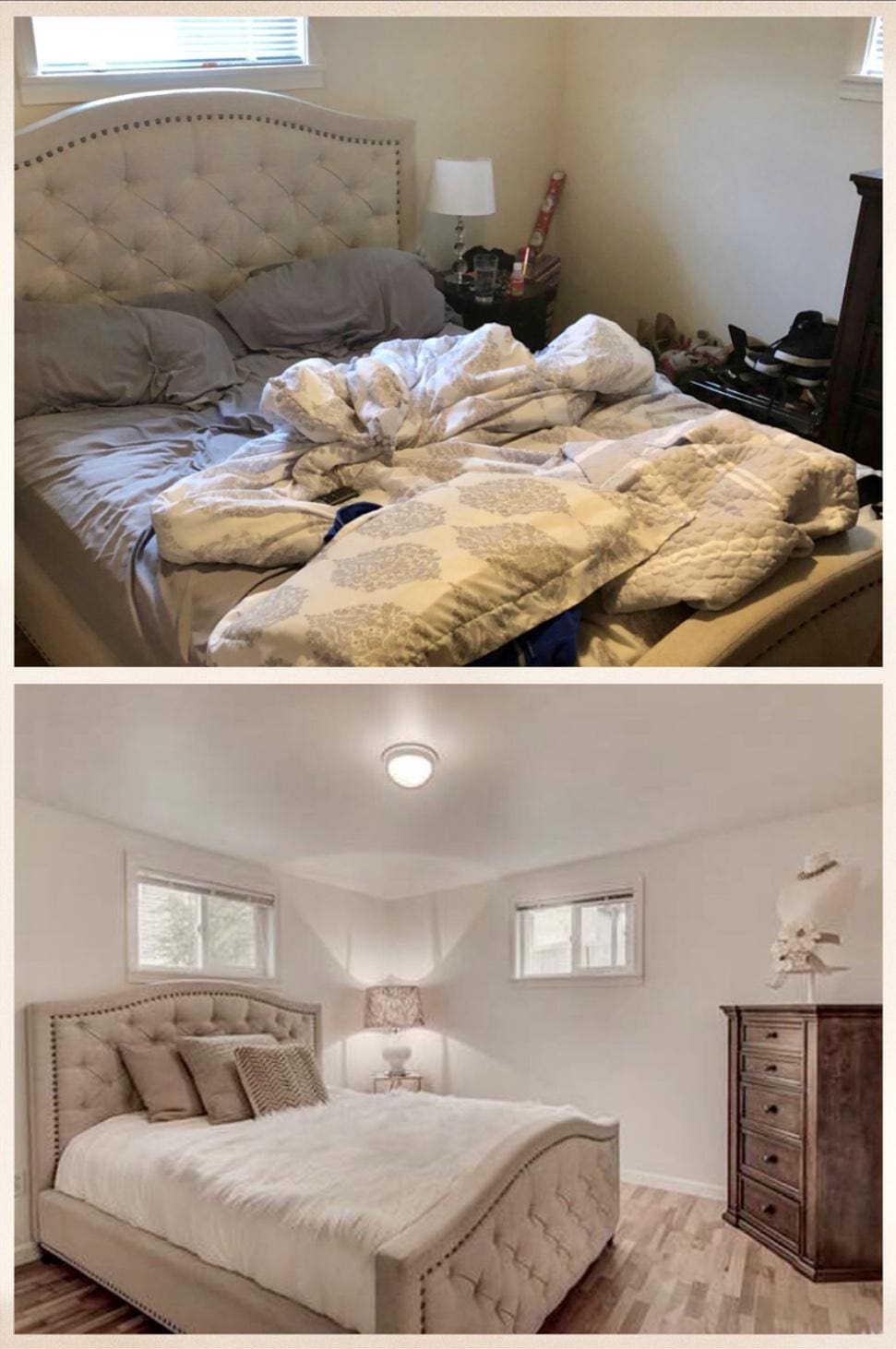 Before and after pic to show benefit of the cost of home staging.