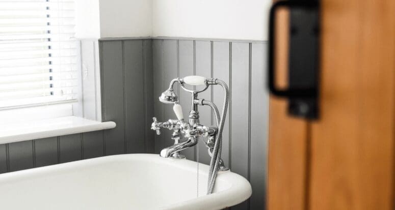 A bathtub that is maintained in a home.