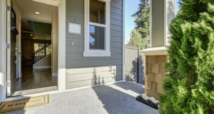 An open front door at an open house.