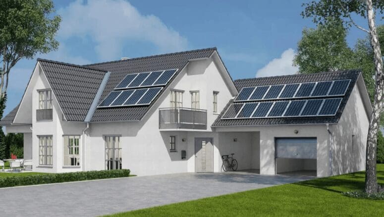 A house that is selling with leased solar panels.