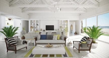 A beach house that's staged.