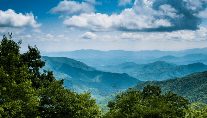 A scenic overlook near where you can buy a house in Asheville, NC.