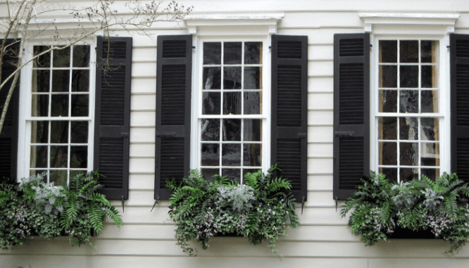 Shutters in a colonial home.