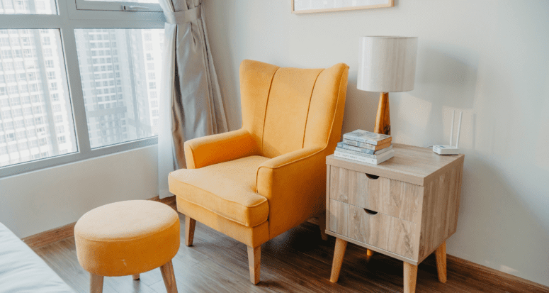 Furniture in a house that the seller is still in after closing.