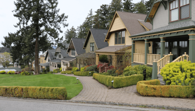 A neighborhood where you might want to know the fair market value of homes.