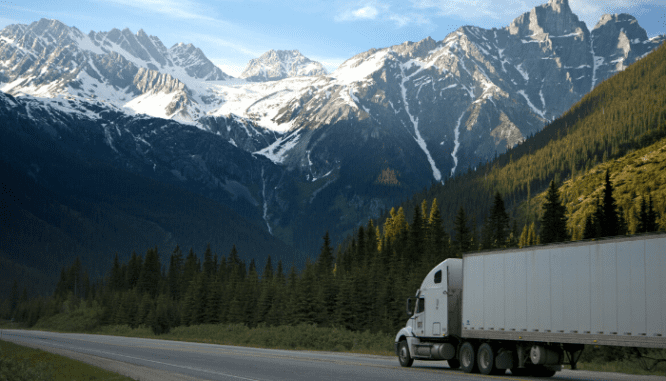 A truck with moving pods in it.