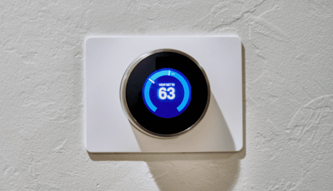 A smart thermostat in your home.