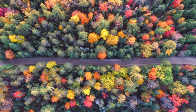 An aerial view of Green Bay near a house you can buy.