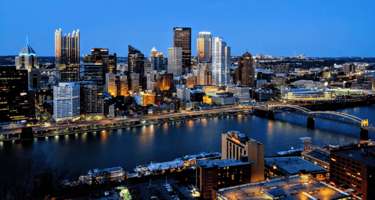 A view of Pittsburgh where you can buy a house.