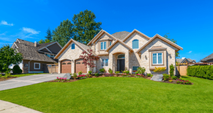 A house with landscaping used as an investment.