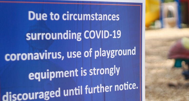 Coronavirus sign showing impact on real estate