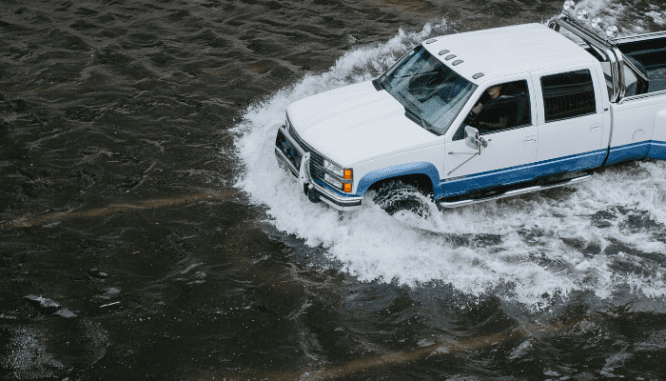 A car in a flood