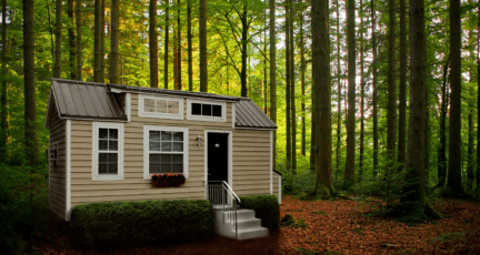 A tiny home that is for sale.