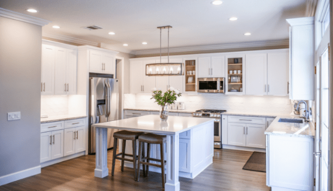 A kitchen that was remodeled.