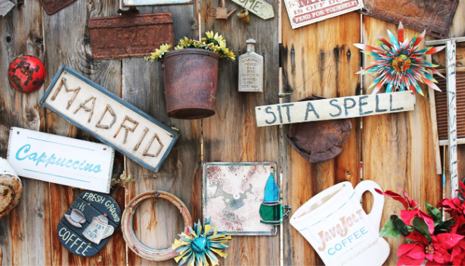 A bunch of country-style signs so for staging a country home.