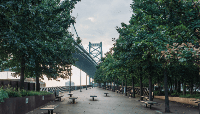 A bridge in Philadelphia, where you can buy a house.