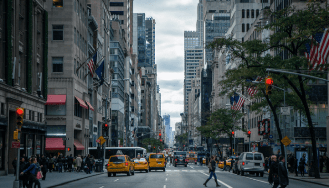 A street view of New York, where you could be buying a house.