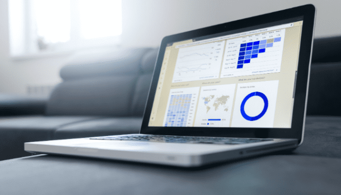 Data on a computer that shows how coronavirus will impact real estate.