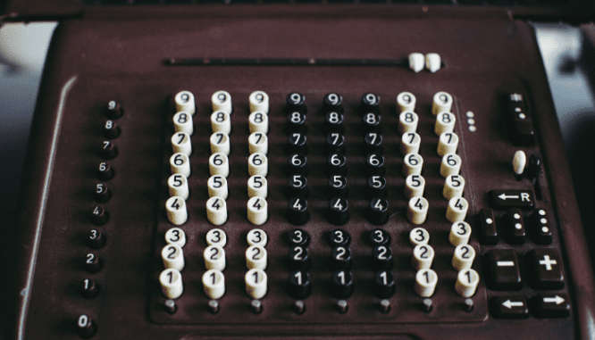 A calculator used to price a home in a recession.