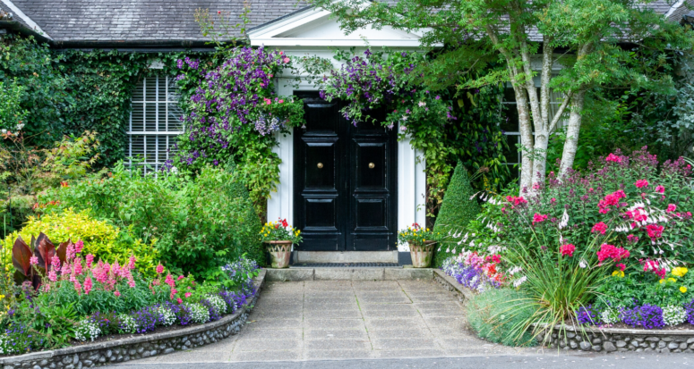 A house with a garden and increased property value.