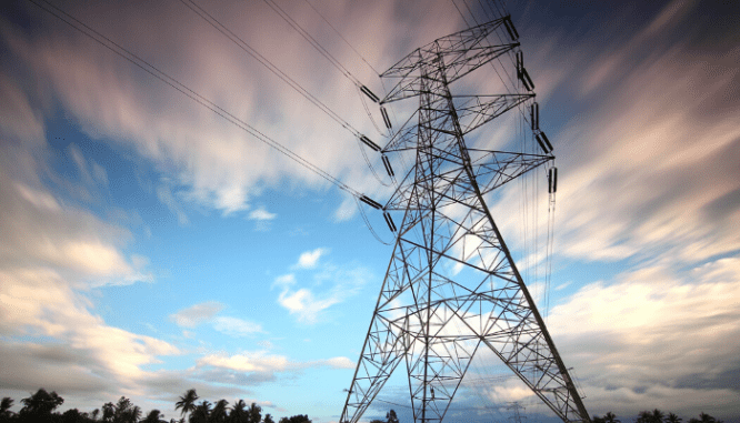 A powerline tower.