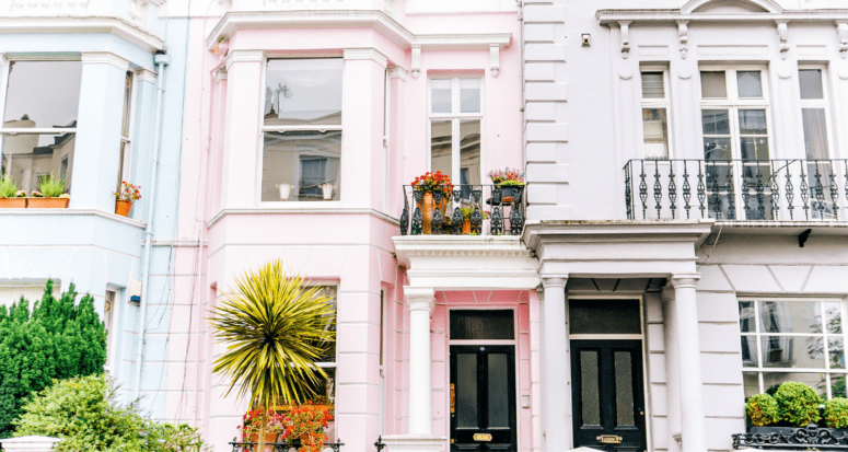 A row of townhomes with outdoor improvements that can add value to a home.