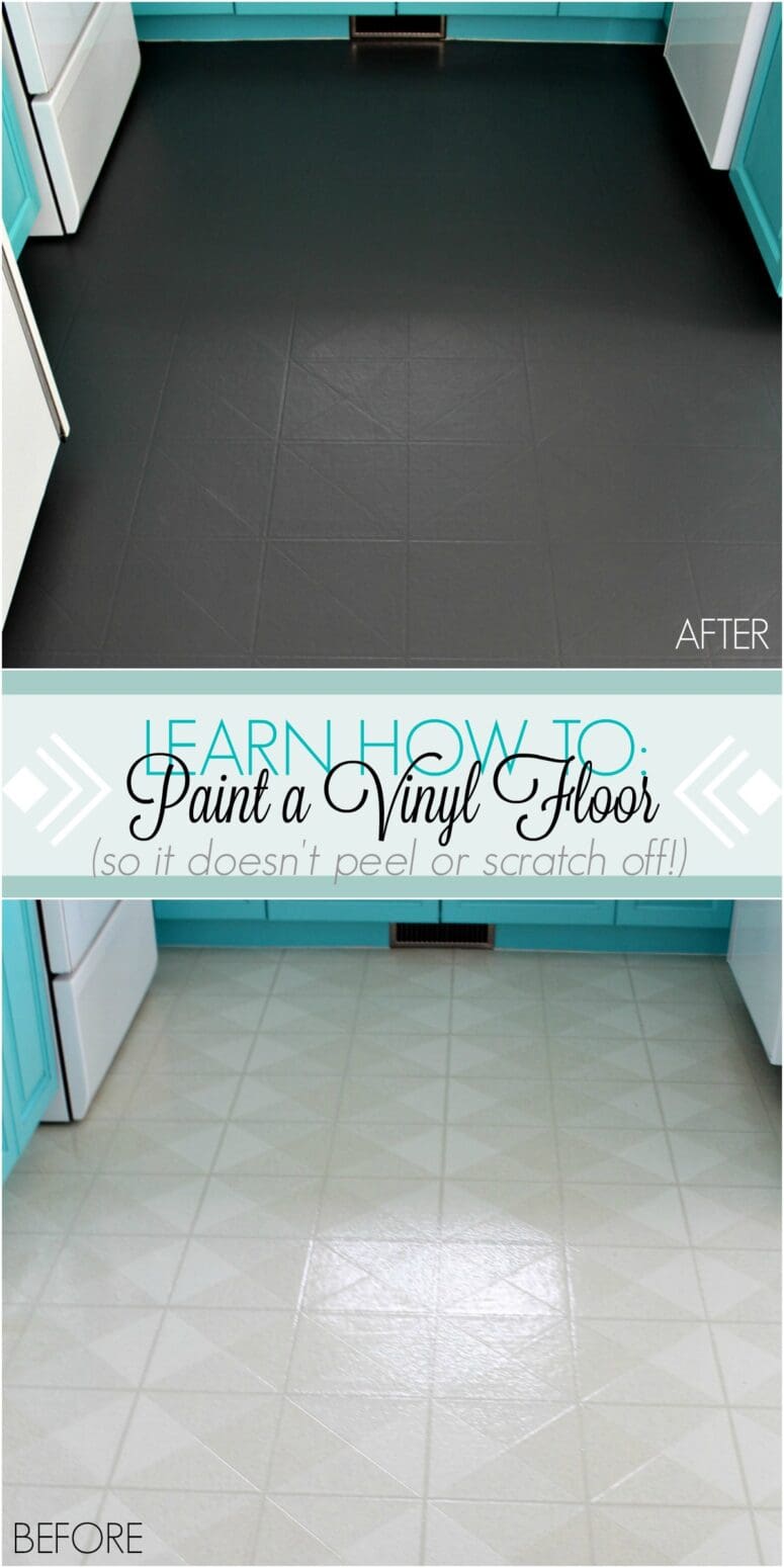 A floor in a DIY bathroom remodel.