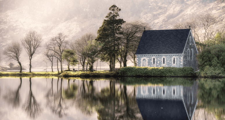 A photo shows water around a house.