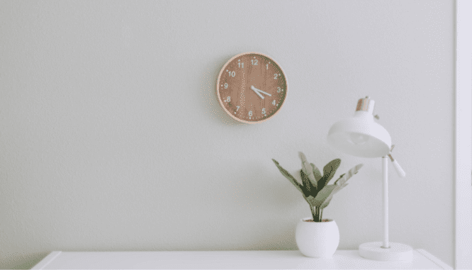 A clock in a home with a mortgage.