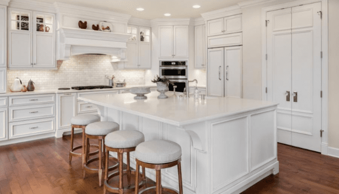 A kitchen in a new build house that was negotiated on.