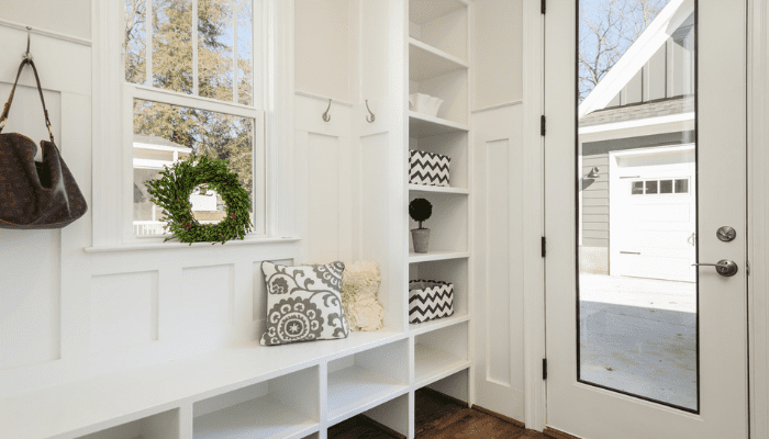 An entryway that was in need of work in order for the house to sell.