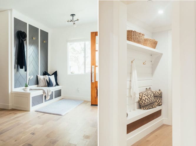 A mudroom that was a room addition in a small home.