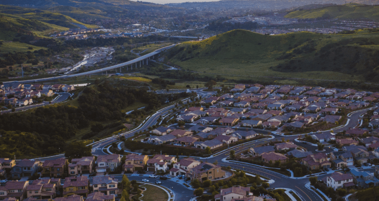 A suburban neighborhood in California.