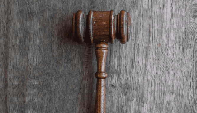 A gavel used in a court regarding racial restrictive covenants.