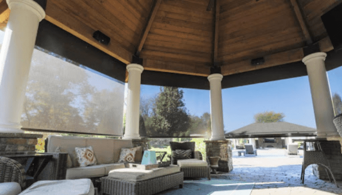 a gazebo is a perfectly shaded backyard patio ideas