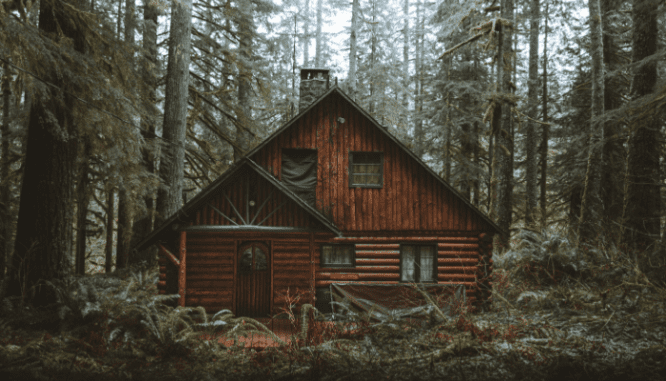 A log cabin with curb appeal.