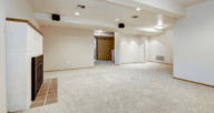 A basement that has been remodeled.