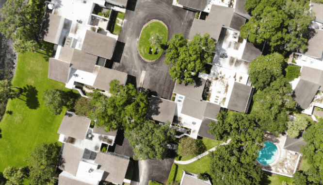 An aerial view of a Tampa house bought during coronavirus.