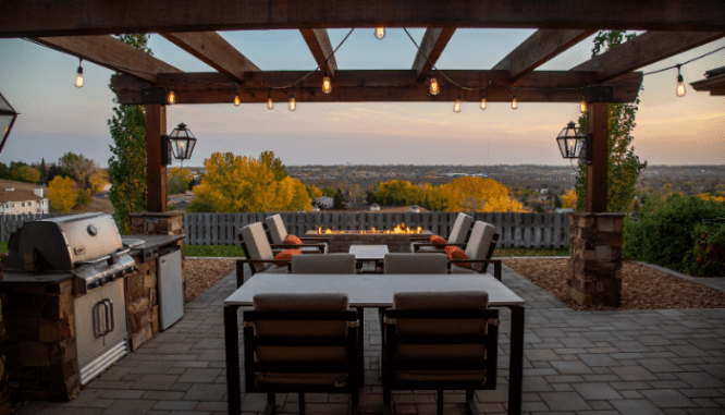 A patio outside a house for sale in Riverside.
