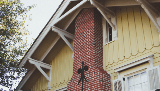 A historic house that is white boxed.