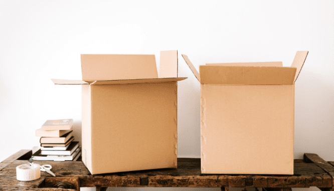 Moving boxes used after a Realtor sold a home.