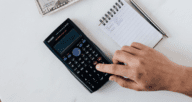 A calculator used to pay a down payment on a mortgage.