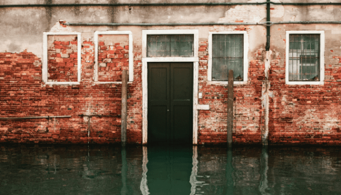 A house that has flooded and will be flipped.